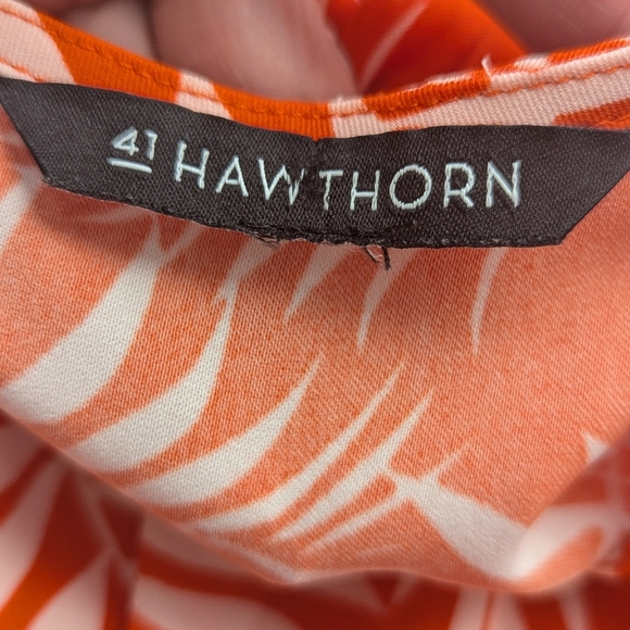 41 Hawthorn Orange Palm Leave Sleeveless Blouson Shift Mini Dress Size M - Picture 6 of 8